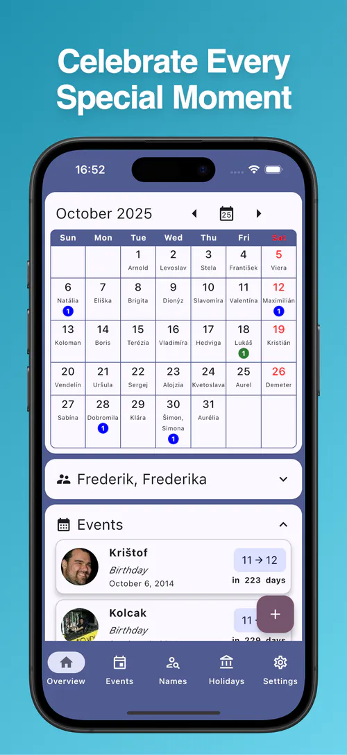 Important Dates App