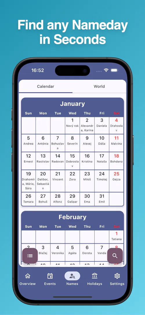 Important Dates App